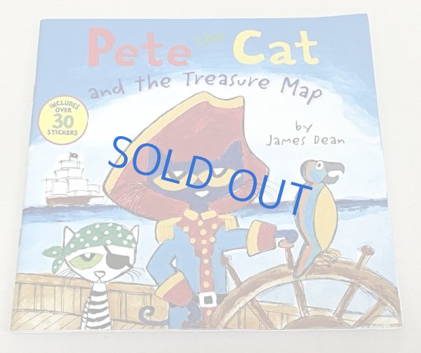 画像1: Pete the Cat and the Treasure Map ピート ザ キャットと宝の地図◇ソフトカバー絵本 ピートザキャットシリーズ ステッカー付 (1)