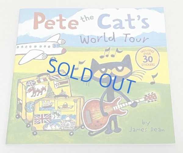 画像1: Pete the Cat's World Tour◇ソフトカバー絵本 ピートザキャットシリーズ ステッカー付 (1)